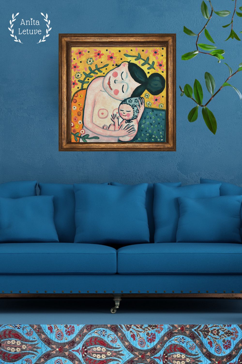 Poster Moeder en Kind | Gustav Klimt inspired Art Print