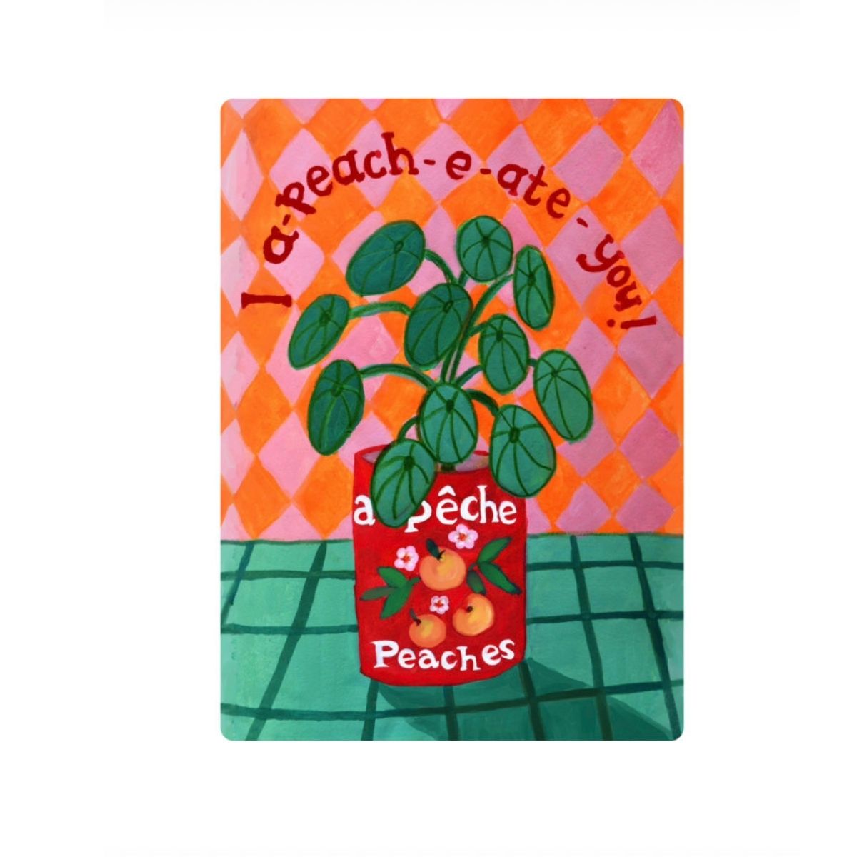 Grappige Planten Kaart - "I a-peach-e-ate-you"✔