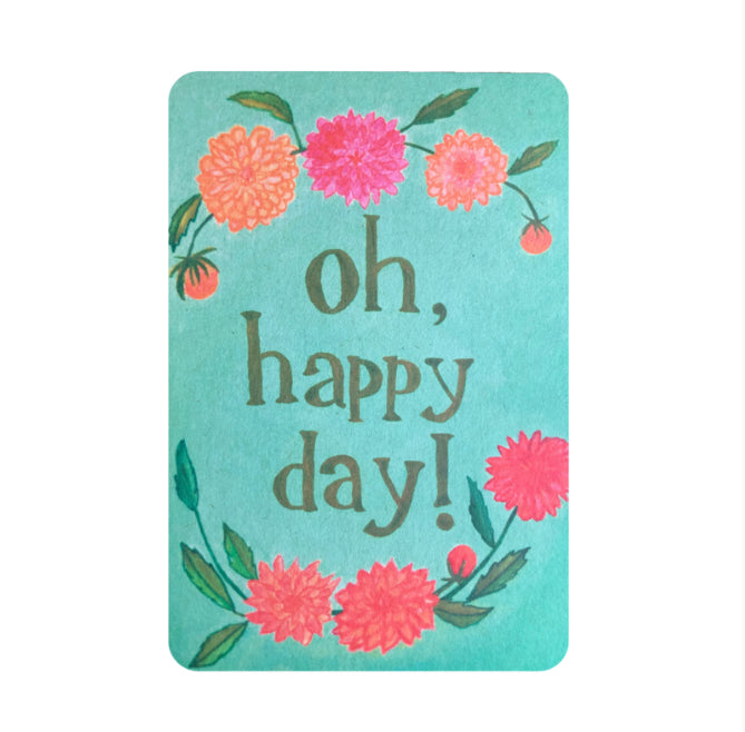 Kaart 'Oh Happy Day' | Zomerse feestelijke en kleurrijke kaart met Dahlia✔