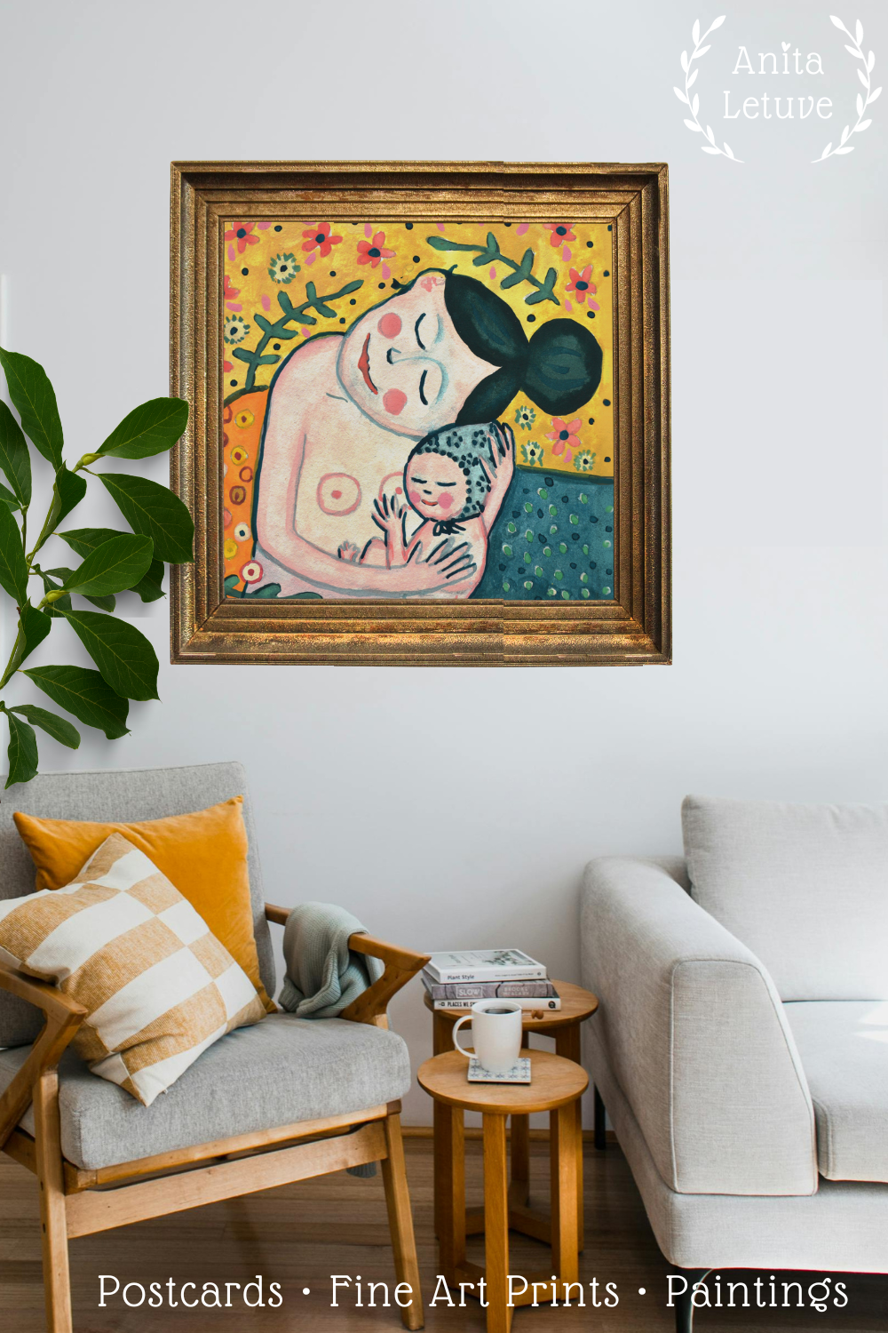 Poster Moeder en Kind | Gustav Klimt inspired Art Print