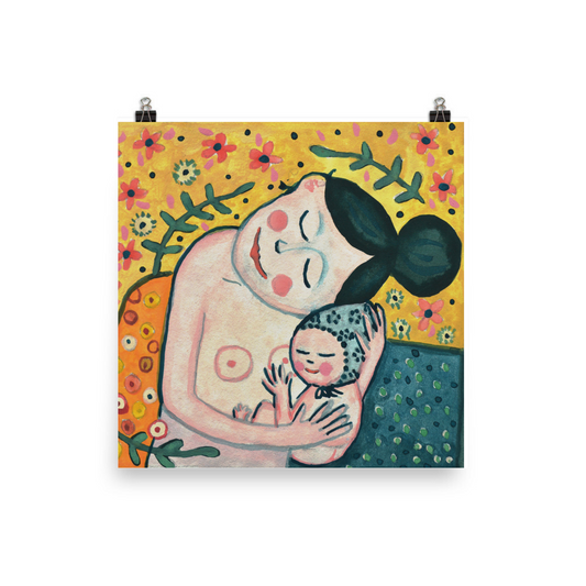 Poster Moeder en Kind | Gustav Klimt inspired Art Print
