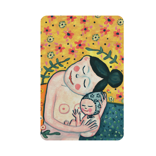 Duurzame Baby Kaart 'Moeder en Kind' | Gustav Klimt Geinspireerd ✔