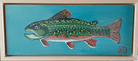Handgeschilderd Vissen Schilderij van Bron Forel | Kleurrijke Schilderij vis Keuken